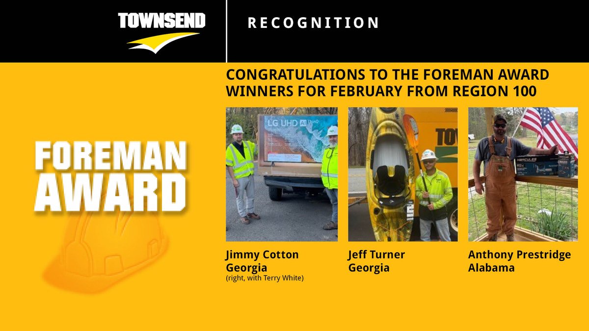 TownsendTreeSvc's tweet image. #DYK that @TownsendTreeSvc recognizes #winners of its Foreman Awards for #safety each month? #corevalue #safetyfirst