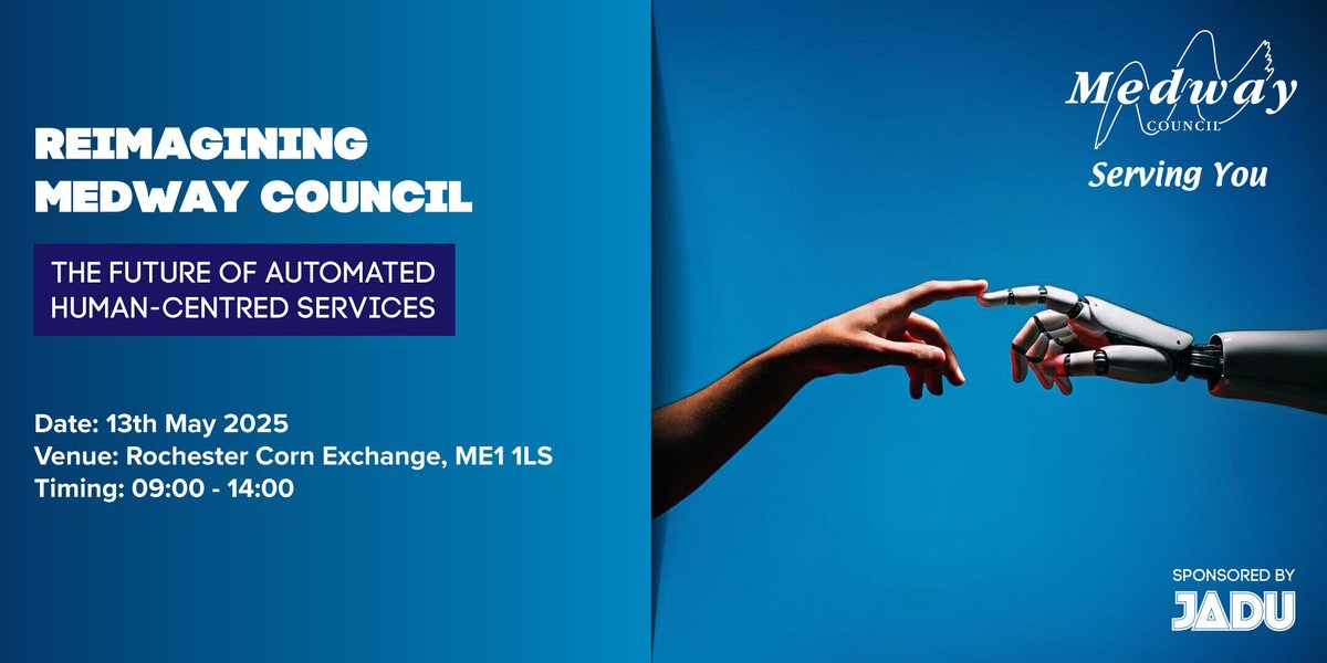 Transforming local government... the Medway way 🚀

Join us on Tuesday 13th May in Rochester for an inspiring look at how <a href="/medway_council/">Medway Council</a>'s Medway 2.0 programme is revolutionising public services through:
✅ Citizen-centred service design
✅ End-to-end automation with Jadu