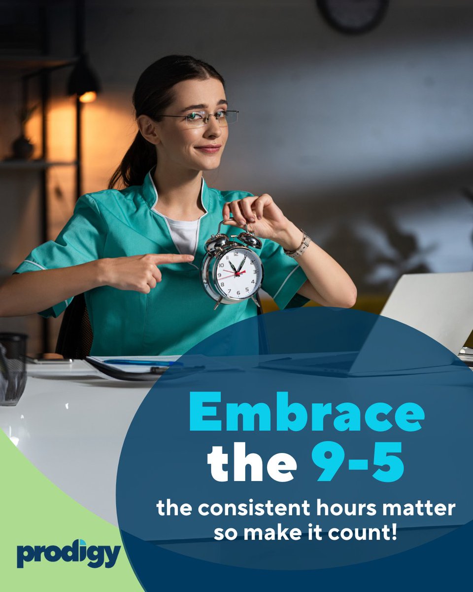 ProdigyStaffing's tweet image. The 𝘤𝘰𝘯𝘴𝘪𝘴𝘵𝘦𝘯𝘵 𝘩𝘰𝘶𝘳𝘴 𝘰𝘧 𝘢 𝟫-𝘵𝘰-𝟧 job can help you plan your time well, allowing you to pursue side hustles, and prioritize self-care for a healthier, more productive you. 💼✨

#ProdigyPersonnel #RightRoleRightFit #CareerGrowth #CareerMatch