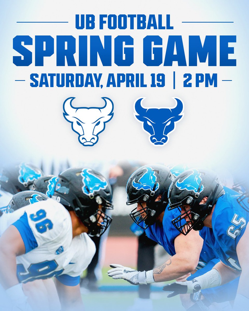 𝗦𝗔𝗩𝗘 𝗧𝗛𝗘 𝗗𝗔𝗧𝗘

🏈 UB Football Spring Game 
🗓 Saturday, April 19
⏰ 2 PM
📍 UB Stadium

Get your first look at the 2025 Bulls in action! Join us for a day of 𝙛𝙤𝙤𝙩𝙗𝙖𝙡𝙡, 𝙛𝙪𝙣, and 𝙛𝙖𝙣 𝙚𝙭𝙘𝙞𝙩𝙚𝙢𝙚𝙣𝙩 as we gear up for the upcoming season. Stay tuned for