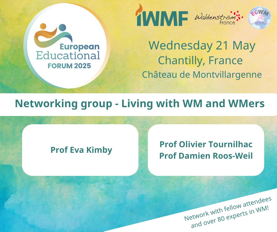 💙 Living with WM? Let’s Connect!
Join our Networking Session on 21 May in Chantilly, France, designed for those living with WM. 
A stronger community starts with YOU. Register today:
iwmf.com/iwmf-european-…
#IWMF #2025EEF #Waldenstrom’s