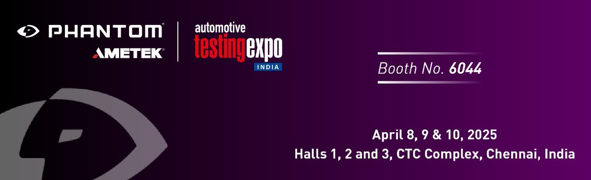 Next month, we will be participating in Automotive Testing Expo India at Chennai Trade Center from 8 to 10 April. Be sure to stop by booth #6044 to discuss how our high-speed solutions can meet your automotive needs: testingexpo-india.com/en/ #PhantomHighSpeed
