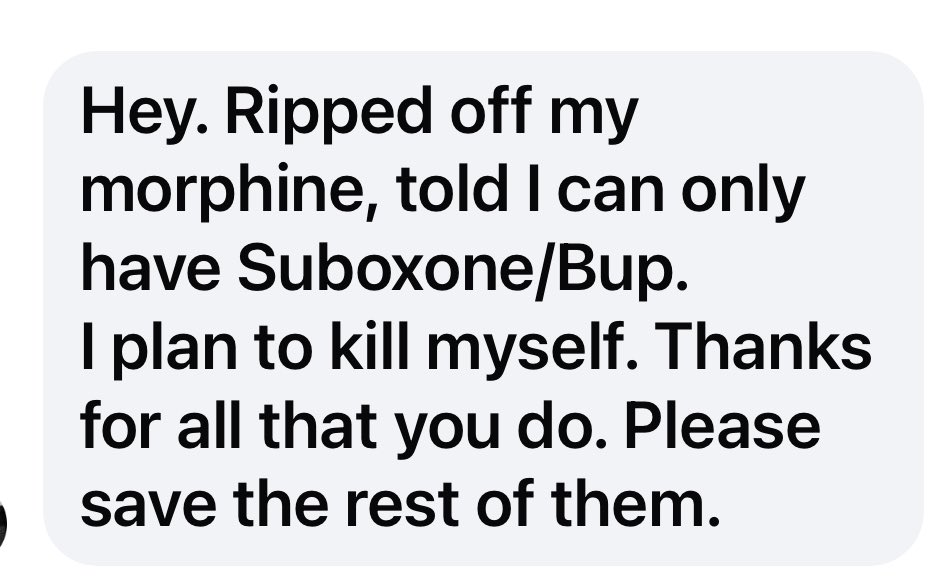 The Doctors of <a href="/supportprop/">PROP</a> and <a href="/DrTomFrieden/">Dr. Tom Frieden</a> should be responsible for this pain patient’s suicide that she is planning 

These messages come in 24/7

Who
Will
Help