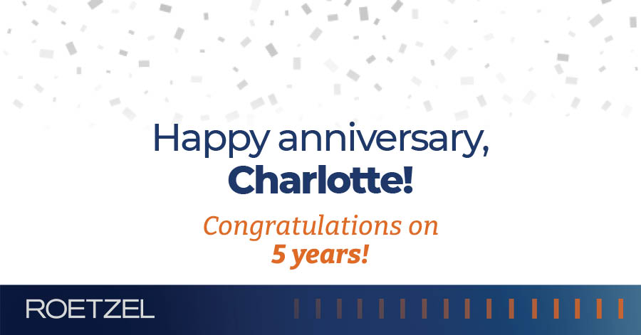 Today we're celebrating 5 years at Roetzel for Legal Assistant Charlotte Faulkner – congratulations on this milestone!
