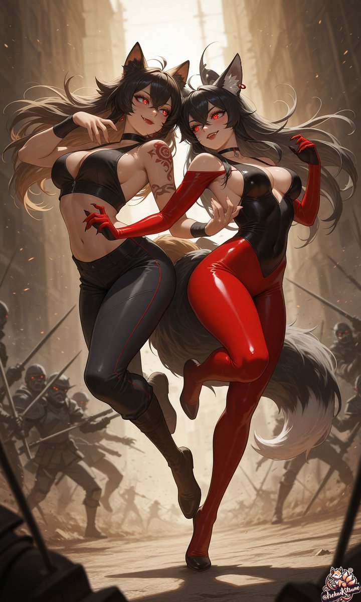 IsekaiKitsune's tweet image. Oopsie~! 🫣 Forgot the hashtags earlier, so… here’s an apology treat! ✨

Behold—#Kchan’s legendary "Body Split" technique!
(Yes, both are the real her! Yes, it’s OP! And no, I still can’t do it right after 100 years… 😭💔)

🛠️tool pixai.art/?utm_source=SMA

#ケットちゃん #pixai