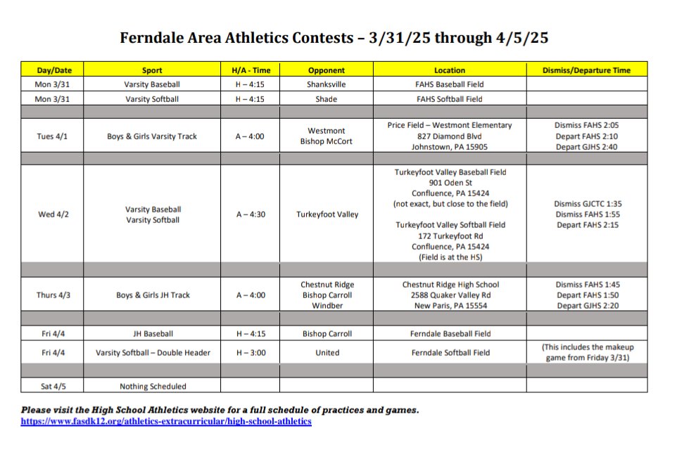 Ferndale Area JSHS tweet media