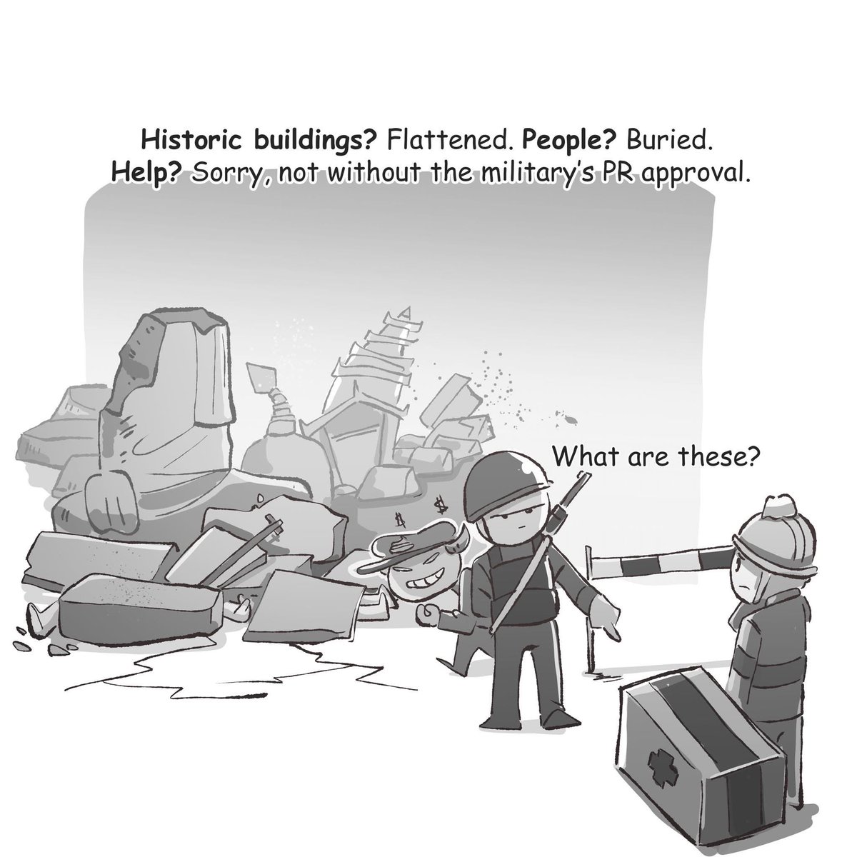 ThweThweTun2's tweet photo. A short comic about current situation in Myanmar.
#WhatIsHappeningInMyanmar
Photos crd https://t.co/CKc2Pfj90v