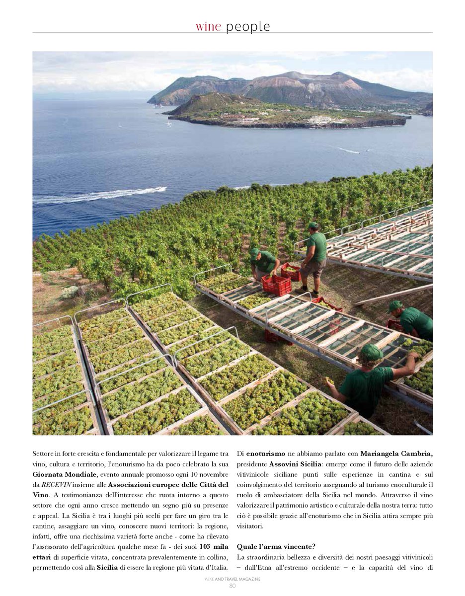 assovini's tweet photo. Speciale enoturismo e Sicilia su Wine and Travel Magazine. L'intervista di Sarah Donzuso alla presidente Mariangela Cambria https://t.co/tMsoqrd2NC