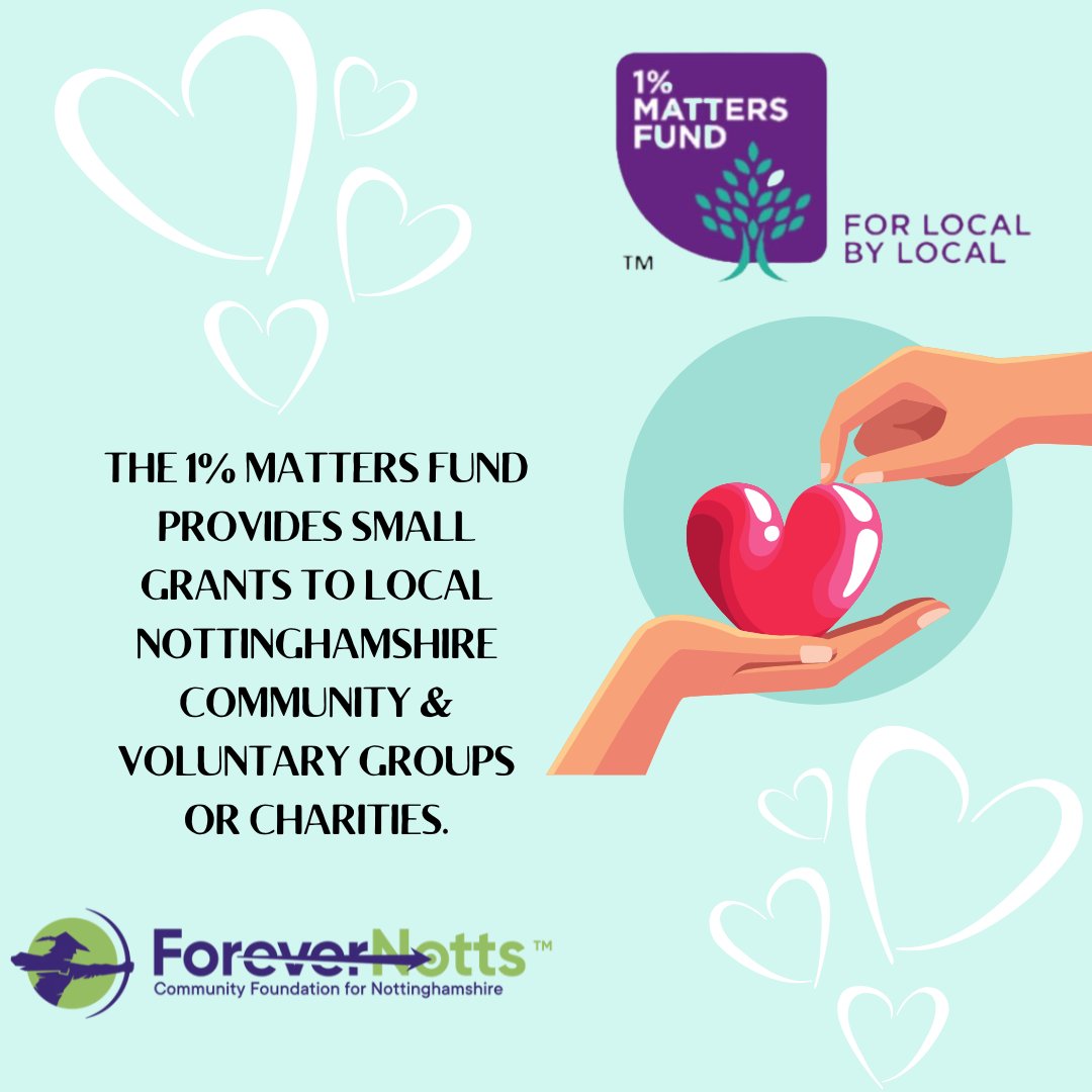 Giving 1% of your salary can really make a difference. Every penny counts to local charities and £500 can go a long way for a small local project providing essential support in your community. For more information follow this link to our website forevernotts.com/giving/donate-…