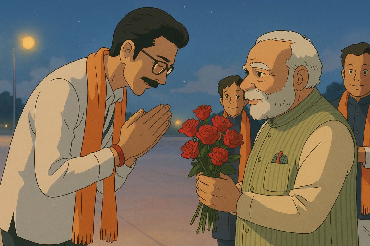 AnshumanBhati8's tweet photo. हकीकत से #Ghibli तक!

माननीय प्रधानमंत्री आदरणीय श्री @narendramodi  जी के साथ अपना #Ghibli_Trend चित्र साझा कर रहा हूँ https://t.co/sEsbCXTE0d