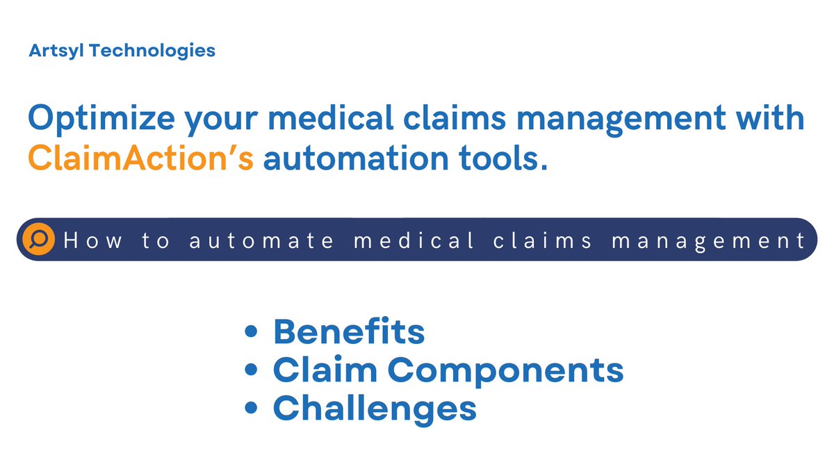 ArtsylTech's tweet image. 🚀 Transform Your Medical Claims Processing with AI &amp;amp; Automation! Discover how AI and RPA can streamline workflows, reduce denials, and accelerate reimbursements 👉 artsyltech.com/medical-claims…

#QuickTipsfromArtsyl #ArtsylTech #Artsyl #MedicalClaims #HealthcareAutomation