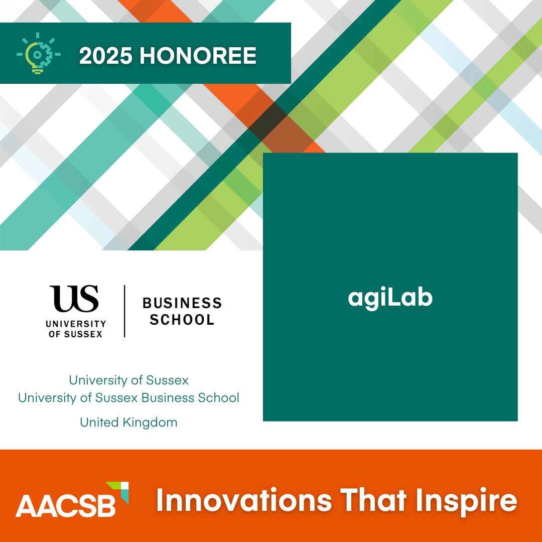 We’re creating change through collaboration. Proud that @agiLab led by @Emma Russell has been recognized by <a href="/AACSB/">AACSB</a> for fostering partnerships that advance business education ow.ly/eHyF50VrsGz #AACSBinspires
