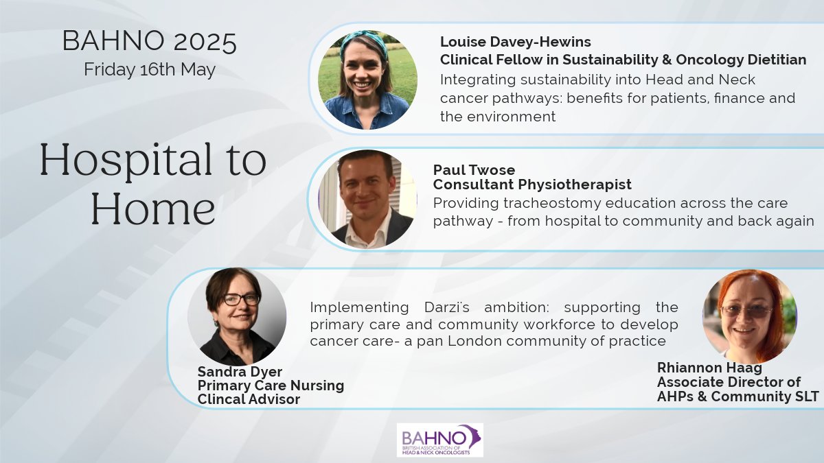 BAHNO Head & Neck (@bahnoofficial) on Twitter photo 🚨 Hospital to Home symposium at #BAHNO2025!
📍 <a href="/TheBDC/">Business Design Centre</a> | Friday, 16 May
⏳ Early Bird ends 20 April 2025
Don’t miss out—register via:
bahnomeeting.com/bahno-conferen… 🚨 Hospital to Home symposium at #BAHNO2025!
📍 <a href="/TheBDC/">Business Design Centre</a> | Friday, 16 May
⏳ Early Bird ends 20 April 2025
Don’t miss out—register via:
bahnomeeting.com/bahno-conferen…