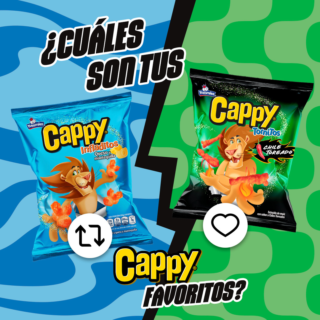 ❤️ si vas por Cappy Infladitos  🔄 Si prefieres Cappy Tornitos Chile Toreado. ¿Cuál es tu elección? 👀