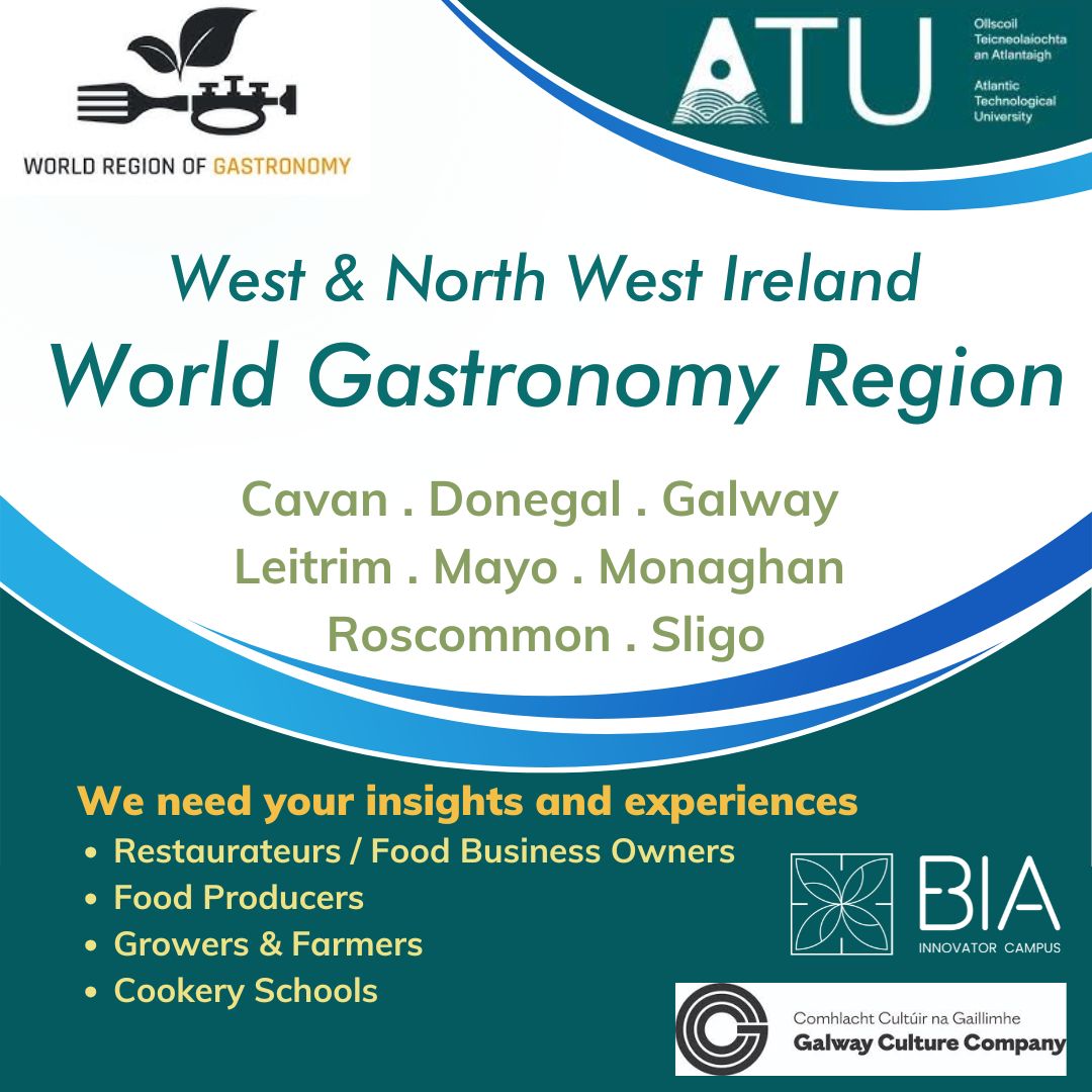 Galway Culture Company (@galwaycultureco) on Twitter photo 📢 Calling the Food Community in the West & Northwest of Ireland! Please join us at one of our upcoming meetings to discuss the feasibility study exploring a new World Region of Gastronomy designation, hosted by <a href="/atu_ie/">Atlantic Technological University</a> & <a href="/bia_innovator/">BIA Innovator Campus</a>
𝐑𝐞𝐠𝐢𝐬𝐭𝐞𝐫: lnkd.in/eggUJv7v 📢 Calling the Food Community in the West & Northwest of Ireland! Please join us at one of our upcoming meetings to discuss the feasibility study exploring a new World Region of Gastronomy designation, hosted by <a href="/atu_ie/">Atlantic Technological University</a> & <a href="/bia_innovator/">BIA Innovator Campus</a>
𝐑𝐞𝐠𝐢𝐬𝐭𝐞𝐫: lnkd.in/eggUJv7v