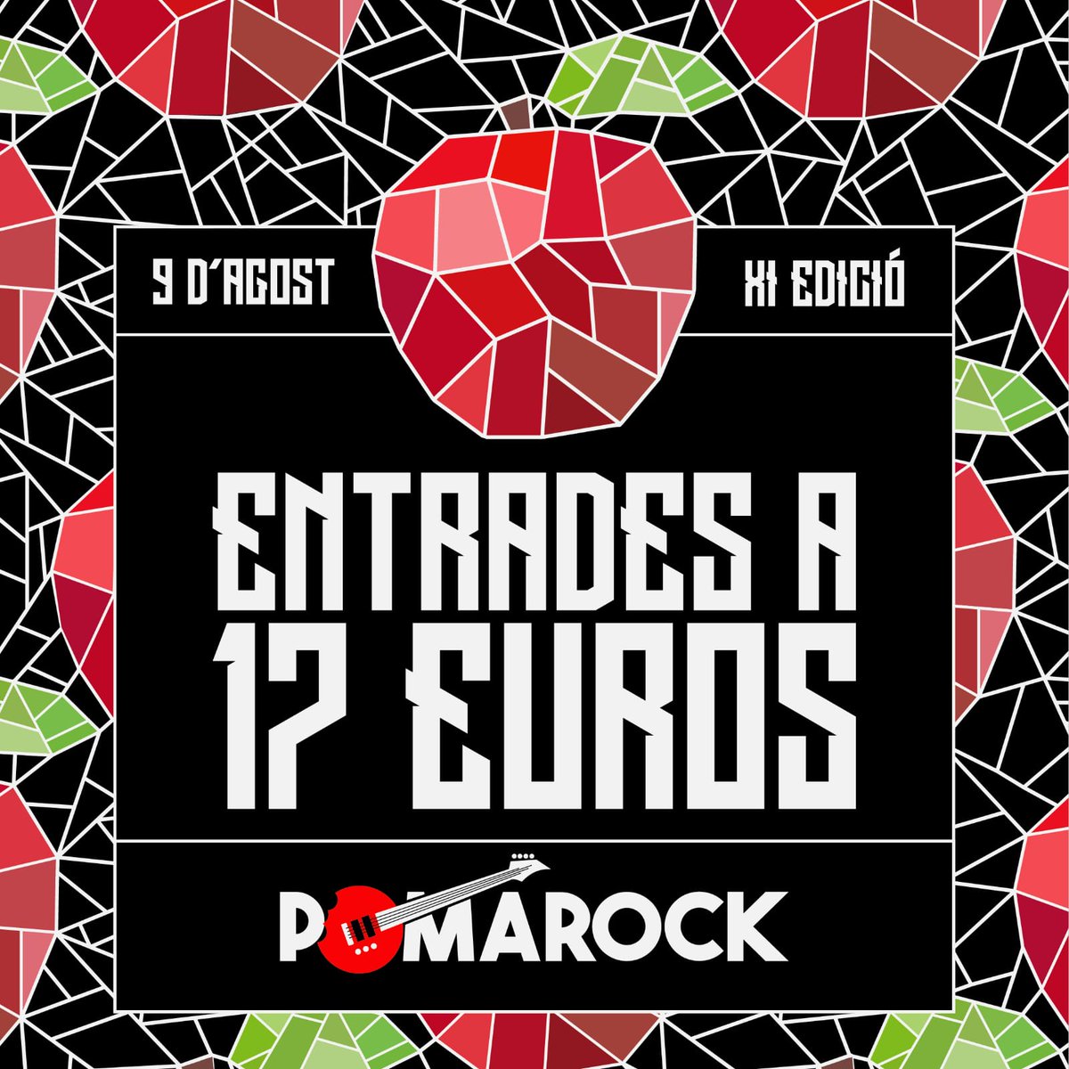 🍎🎸 EL 9 D'AGOST TORNA EL POMAROCK 🎸🍎

Enguany portem molta tralla i molta música, una XI edició per a gaudir, ballar i cridar mooolt! 🗣 

Ja estan disponibles les PRIMERES 100 ENTRADES a 17€ 🎟 Les podeu aconseguir al web

notikumi.com/channel/pomaro…

🍎🎸🔥

#PomaRock2025