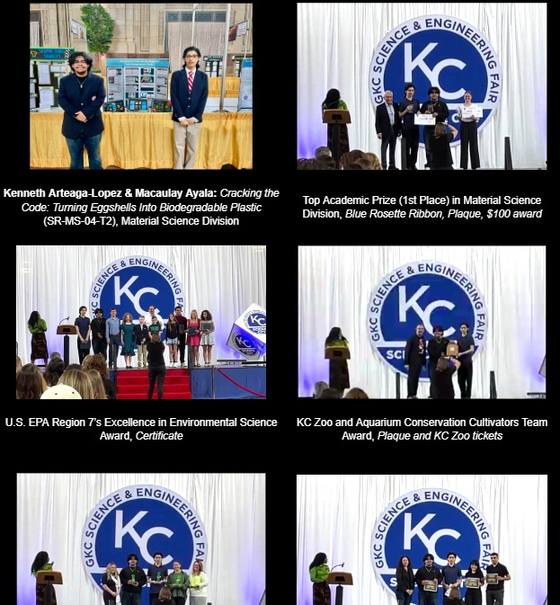 Debbie Cox (@coxvhsci) on Twitter photo Congrats to <a href="/VanhornHS_/">Van Horn High School</a> biomed juniors, Kenneth Arteaga-Lopez & Macaulay Ayala, for winning several award during the <a href="/UnionStationKC/">Union Station KC</a> GKC Sci & Engineering Fair ceremony on Saturday! Their project: "Cracking the Code: Turning Eggshells Into Biodegradable Plastic." #isdstrong Congrats to <a href="/VanhornHS_/">Van Horn High School</a> biomed juniors, Kenneth Arteaga-Lopez & Macaulay Ayala, for winning several award during the <a href="/UnionStationKC/">Union Station KC</a> GKC Sci & Engineering Fair ceremony on Saturday! Their project: "Cracking the Code: Turning Eggshells Into Biodegradable Plastic." #isdstrong