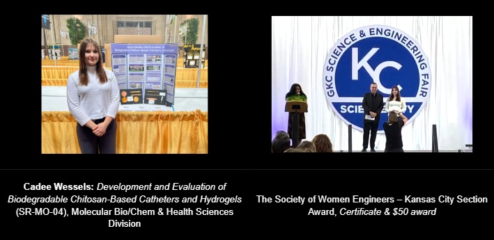 Debbie Cox (@coxvhsci) on Twitter photo Congrats to <a href="/VanhornHS_/">Van Horn High School</a> biomed senior, Cadee Wessels, for winning an award during the <a href="/UnionStationKC/">Union Station KC</a> GKC Sci & Engineering Fair ceremony on Saturday! Her project: " Development and Evaluation of Biodegradable Chitosan-Based Catheters and Hydrogels."
#isdstrong <a href="/ISDSchools/">Independence School District</a> Congrats to <a href="/VanhornHS_/">Van Horn High School</a> biomed senior, Cadee Wessels, for winning an award during the <a href="/UnionStationKC/">Union Station KC</a> GKC Sci & Engineering Fair ceremony on Saturday! Her project: " Development and Evaluation of Biodegradable Chitosan-Based Catheters and Hydrogels."
#isdstrong <a href="/ISDSchools/">Independence School District</a>