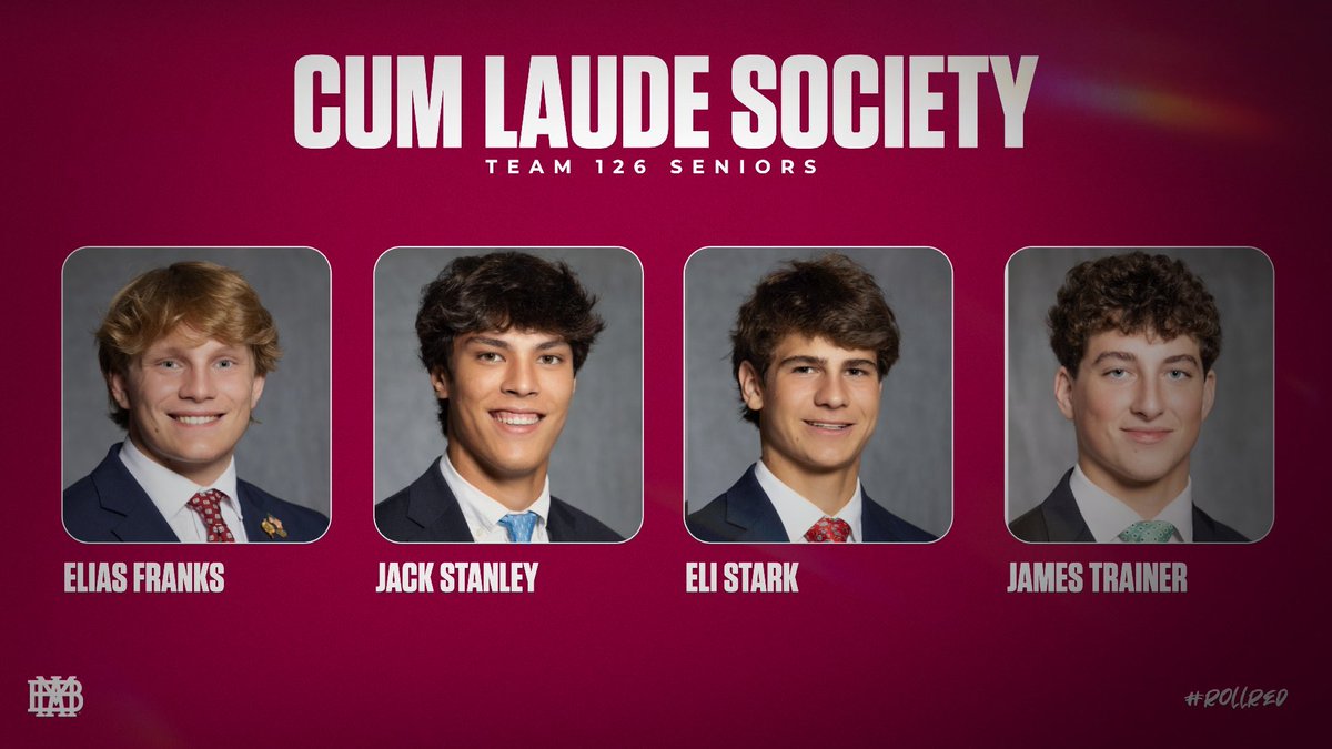 Congratulations to these seniors of Team 126 on their induction into the Cum Laude Society! Your hard work and dedication have paid off! “Gentleman. Scholar. Athlete.” #Team126