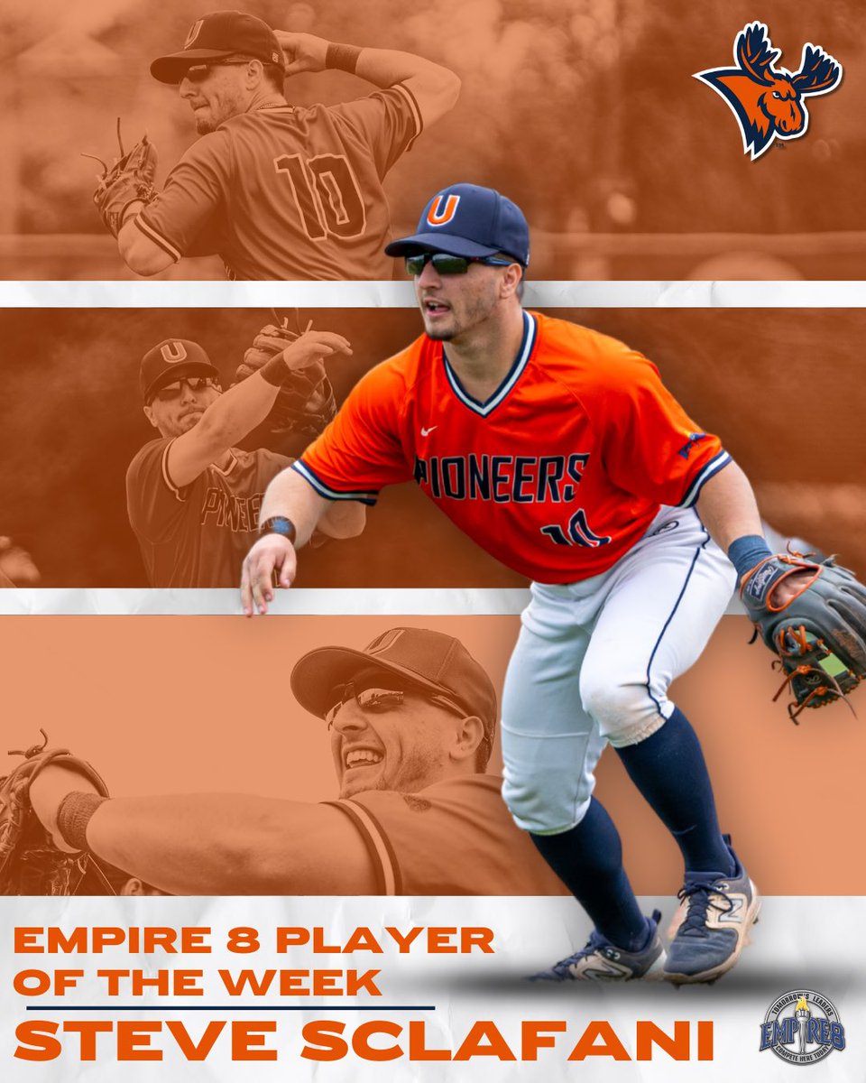 𝓢𝓾𝓹𝓮𝓻 𝓢𝓽𝓮𝓿𝓮 💪

Steve Sclafani is your Empire 8 Baseball Player of the Week after an excellent run in which he nabbed 5 RBIs and a walkoff! 

Sclafani has helped the team to a 4-1 start in conference play!

#FearTheMoose #GoPioneers #Empire8 #d3bsb