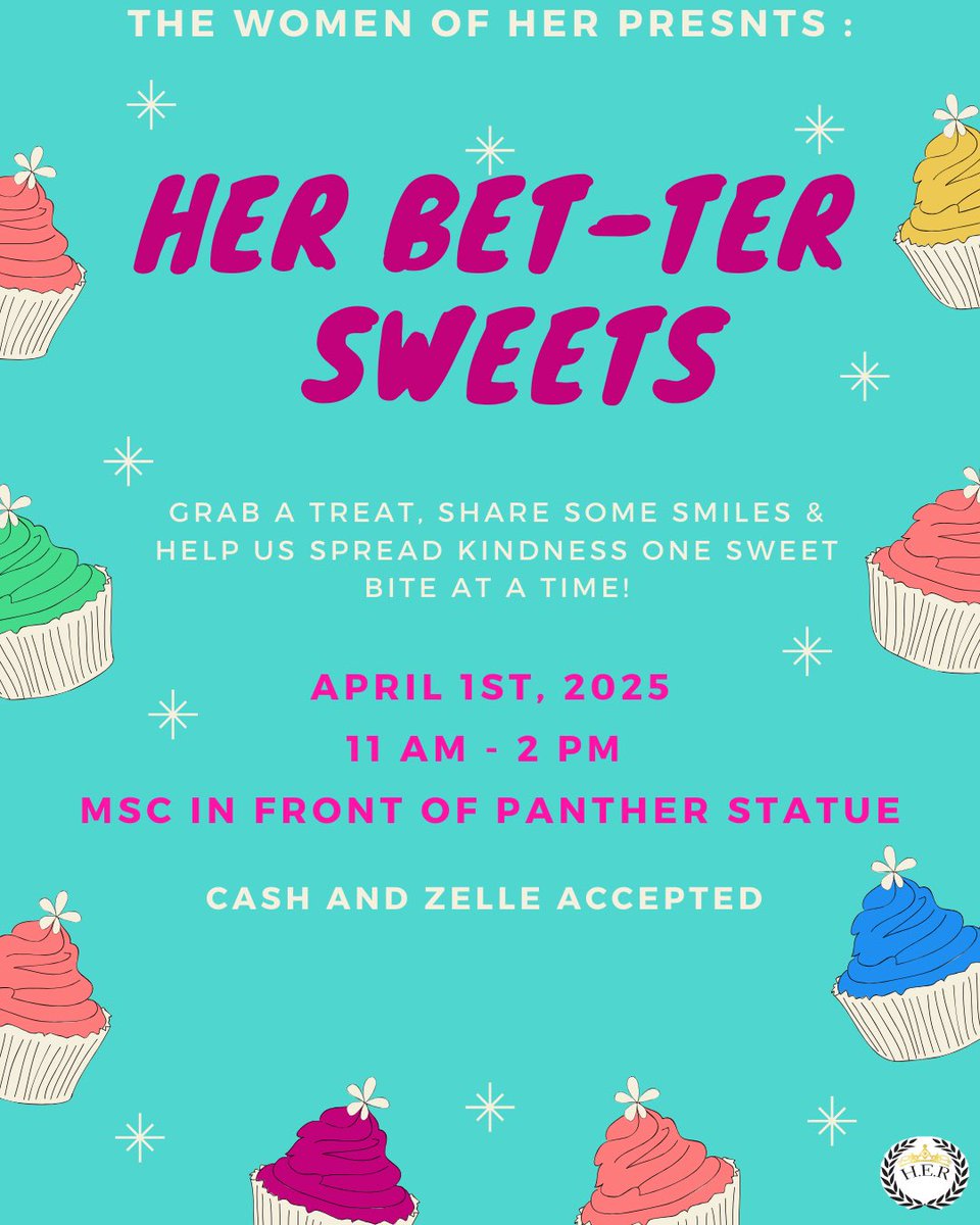 🍪✨ Sweeten your day and support the Women of Her! 🦋Join us at our Bake Sale and indulge in delicious treats while helping raise funds for our organization. 💖Don’t miss out on the sweetest event of the year! #BakeSaleForHer #SupportWomenOfHer #SweetSuccess #BakedWithLove