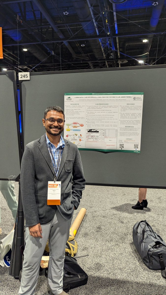 Soumyadeep Bag, MD๐ฎ๐ณ-๐จ๐ฆ-๐บ๐ฒ (@sbag_in) on Twitter photo It was a privilege to present 3 posters at #ACC25. Thank you Chicago for having me and <a href="/ACCinTouch/">American College of Cardiology</a> for the opportunity. Shout-out to my co- researches <a href="/aeshp_17/">Aesha Patel, DO</a> <a href="/CMotley1/">Christian Motley</a> <a href="/iAlinasehar/">Alina Sehar, MD</a>. And thank you to my mentors <a href="/DrDudenbostel/">Tanja Dudenbostel, MD, FASH, FAHA</a> and Dr. Urvish Patel for your continued guidance. It was a privilege to present 3 posters at #ACC25. Thank you Chicago for having me and <a href="/ACCinTouch/">American College of Cardiology</a> for the opportunity. Shout-out to my co- researches <a href="/aeshp_17/">Aesha Patel, DO</a> <a href="/CMotley1/">Christian Motley</a> <a href="/iAlinasehar/">Alina Sehar, MD</a>. And thank you to my mentors <a href="/DrDudenbostel/">Tanja Dudenbostel, MD, FASH, FAHA</a> and Dr. Urvish Patel for your continued guidance.