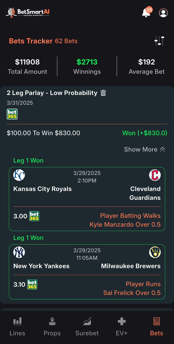 One of our users had a great weekend💰💰💰 #sportsbettor #sportspicks #parlay #playerprops #mlb #sportsbettingx