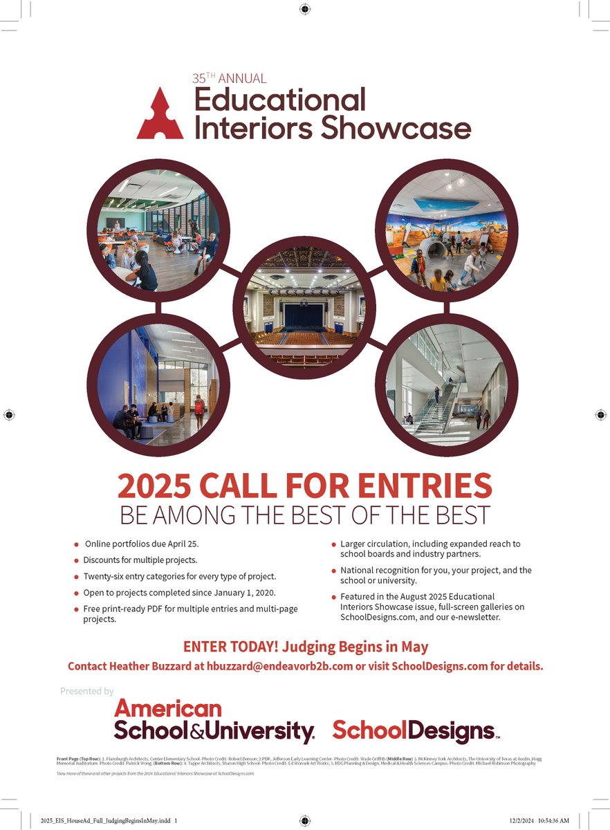 AS&U Magazine (@asu_mag) on Twitter photo There's still time to enter the 2025 Educational Interiors Showcase! Submission materials not due until April 25! Contact Heather Buzzard at hbuzzard@asumag.com with any questions. #EIS25 #asumag #educationdesign There's still time to enter the 2025 Educational Interiors Showcase! Submission materials not due until April 25! Contact Heather Buzzard at hbuzzard@asumag.com with any questions. #EIS25 #asumag #educationdesign