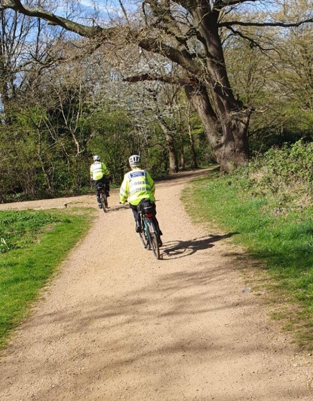 Cycle patrols today by Neighbourhood officers across Feltham and Hanworth with both alcohol and drugs being seized and warnings being issued.