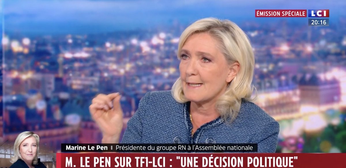 tcabarrus's tweet photo. Marine Le Pen parle de "désaccord administratif avec le Parlement européen et répète qu'elle est innocente." https://t.co/qFoVSS9Cf6