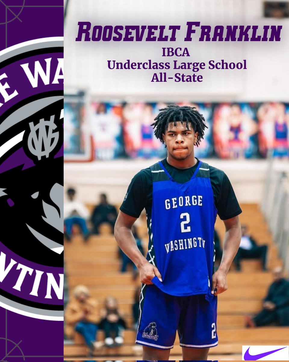 Congrats to Roosevelt Franklin on being named to the IBCA Underclass Large School Boys Basketball ALL-STATE TEAM.  Great accomplishment, Velt.