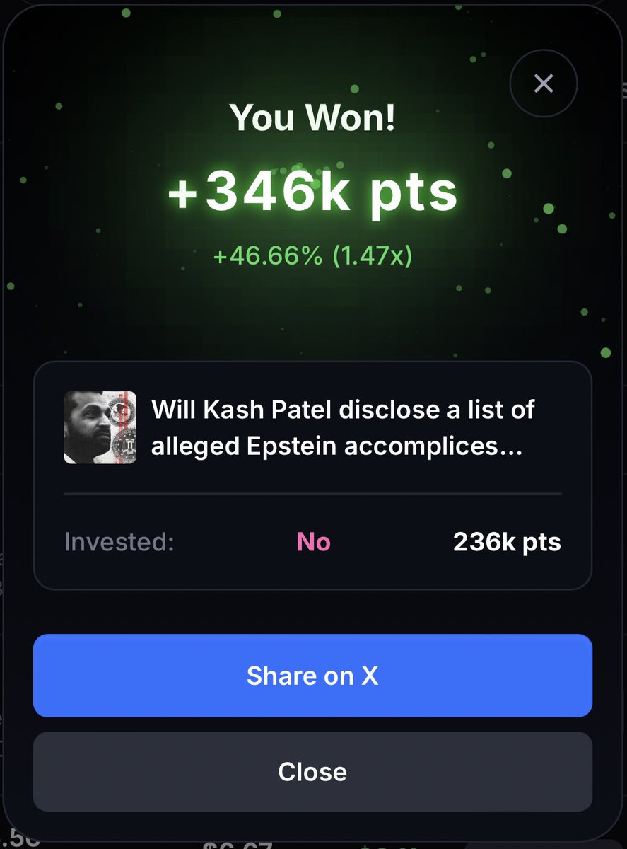 Got a nice win! Billions will predict!!
<a href="/MyriadMarkets/">MYRIAD</a> $MYR