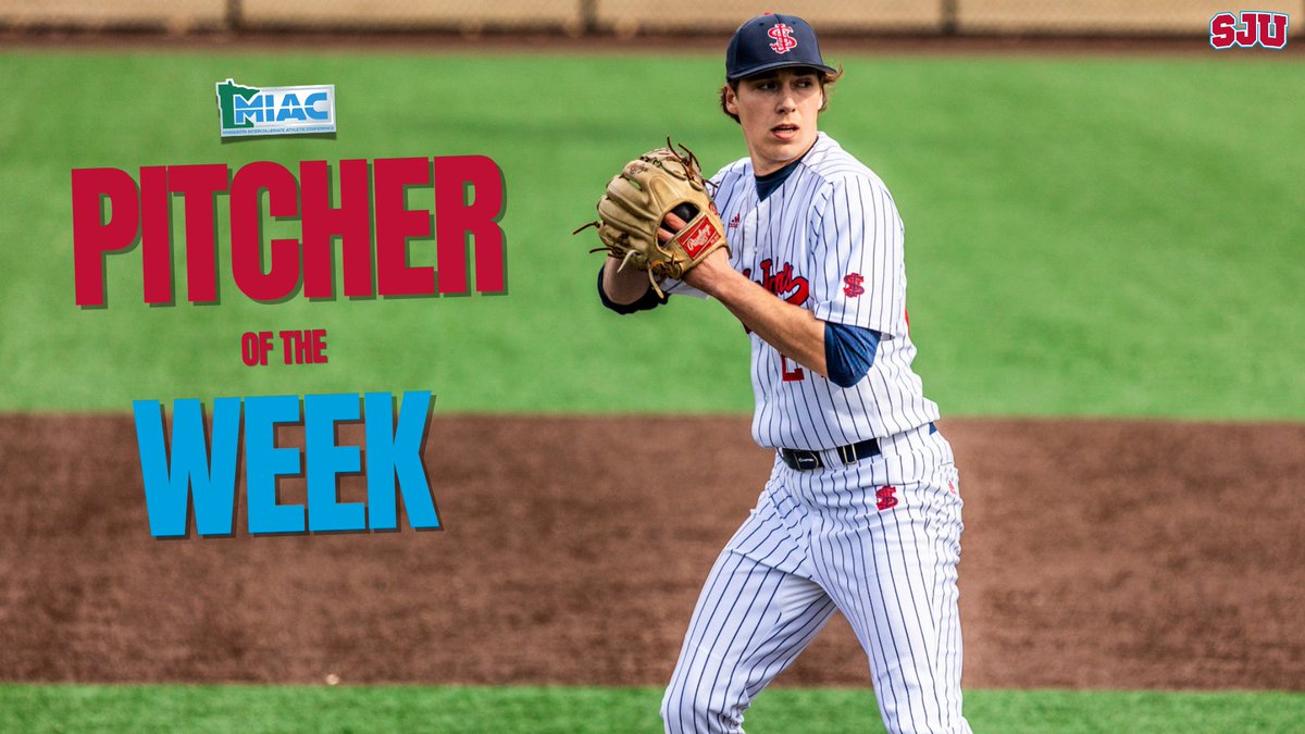 Saint John's Athletics (@sjujohnnies) on Twitter photo Congratulations to <a href="/SJU_Baseball/">SJU Baseball</a> senior Connor Hartley for earning MIAC Baseball Pitcher of the Week honors today!
RELEASE: gojohnnies.com/news/2025/3/31…
#GoJohnnies #d3baseball Congratulations to <a href="/SJU_Baseball/">SJU Baseball</a> senior Connor Hartley for earning MIAC Baseball Pitcher of the Week honors today!
RELEASE: gojohnnies.com/news/2025/3/31…
#GoJohnnies #d3baseball