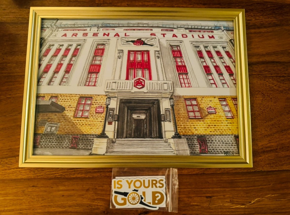 🚨#Giveaway Alert🚨 

In the event we can secure a victory over Fulham

A lucky follower will win a framed print of my Arsenal Stadium watercolour and an ‘Is Yours Gold’ sticker

To enter all you need to do is :

FOLLOW me, LIKE and REPOST this post - Good luck

#ARSFUL #Arsenal