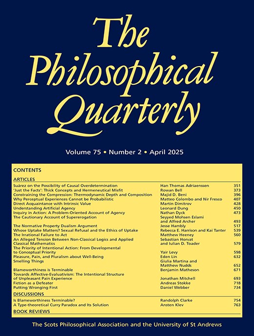 Francesco Berto (@franz_berto) on Twitter photo The second 2025 issue of The Philosophical Quarterly is out!
academic.oup.com/pq/issue/75/2
<a href="/OUPPhilosophy/">Oxford Philosophy</a> The second 2025 issue of The Philosophical Quarterly is out!
academic.oup.com/pq/issue/75/2
<a href="/OUPPhilosophy/">Oxford Philosophy</a>
