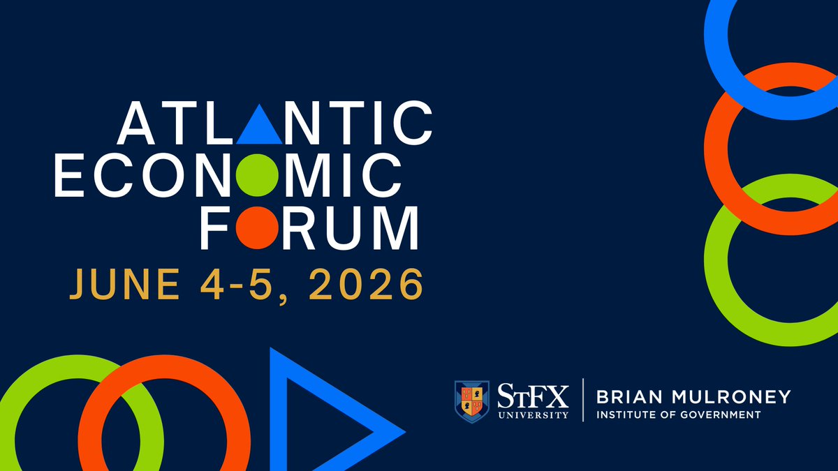 The Brian Mulroney Institute of Government (@mulroneyinst) on Twitter photo The Mulroney Institute is excited to announce we are hosting the 2026 Atlantic Economic Forum on June 4-5, 2026, at <a href="/stfxuniversity/">StFX University</a>.
If you are interested in attending, fill out our online form so we can provide you with details as they become available bit.ly/4iI0xCS The Mulroney Institute is excited to announce we are hosting the 2026 Atlantic Economic Forum on June 4-5, 2026, at <a href="/stfxuniversity/">StFX University</a>.
If you are interested in attending, fill out our online form so we can provide you with details as they become available bit.ly/4iI0xCS
