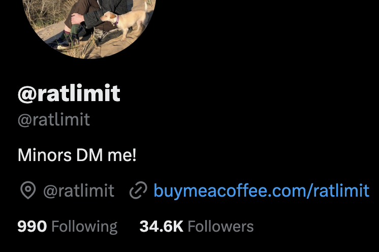 ratlimit's tweet image. I'd like to apologize for including this in my bio. I was under the mistaken impression that "DM" stood for "Don't Message". I've removed it (obv). Thank you to the few who messaged me seeking to clarify, rather than cancel.