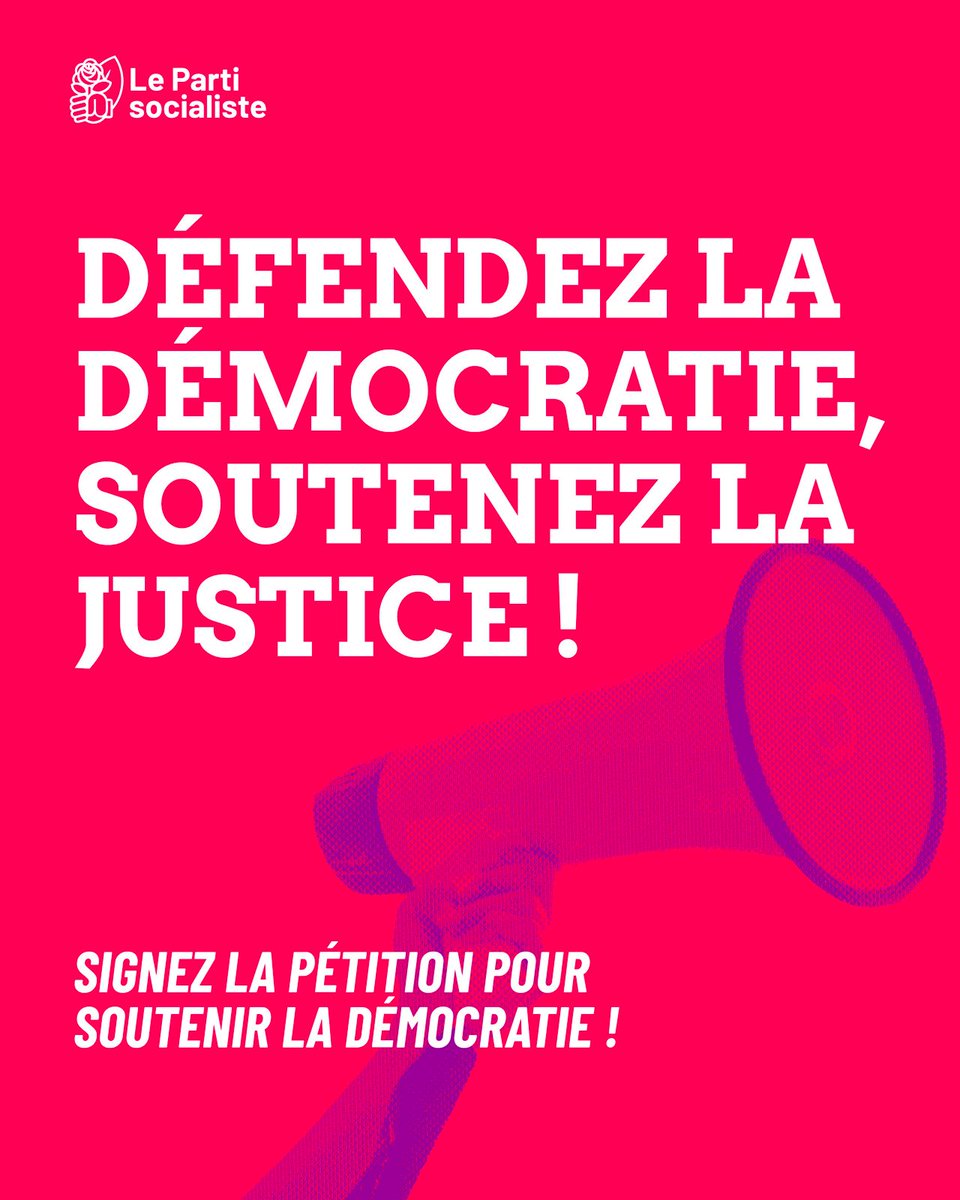 La condamnation de Marine Le Pen alimente une offensive massive contre l’institution judiciaire et son indépendance.

Ne laissons pas faire ! Nul n’est au-dessus des lois. Soutenons la Justice et son indépendance, pilier de notre démocratie !

Signez ici 👉parti-socialiste.fr/defendez_la_de…