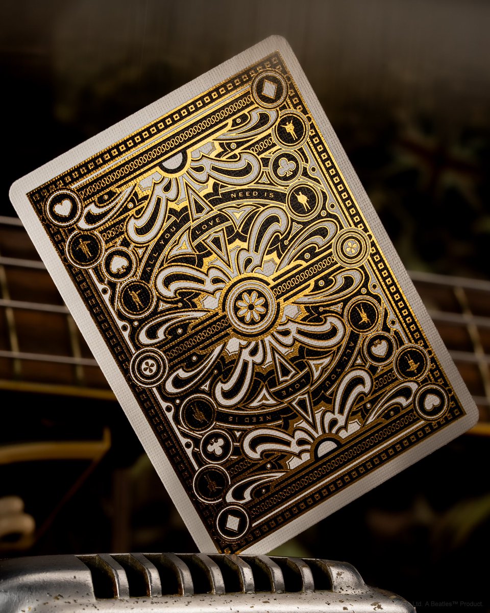 Get by with a little help from your friends at the next game night with The Beatles Special Edition Playing Cards, featuring gold foil on the back of every card! ✨ Available Now at theory11.com/beatlesgold #thebeatles #theory11