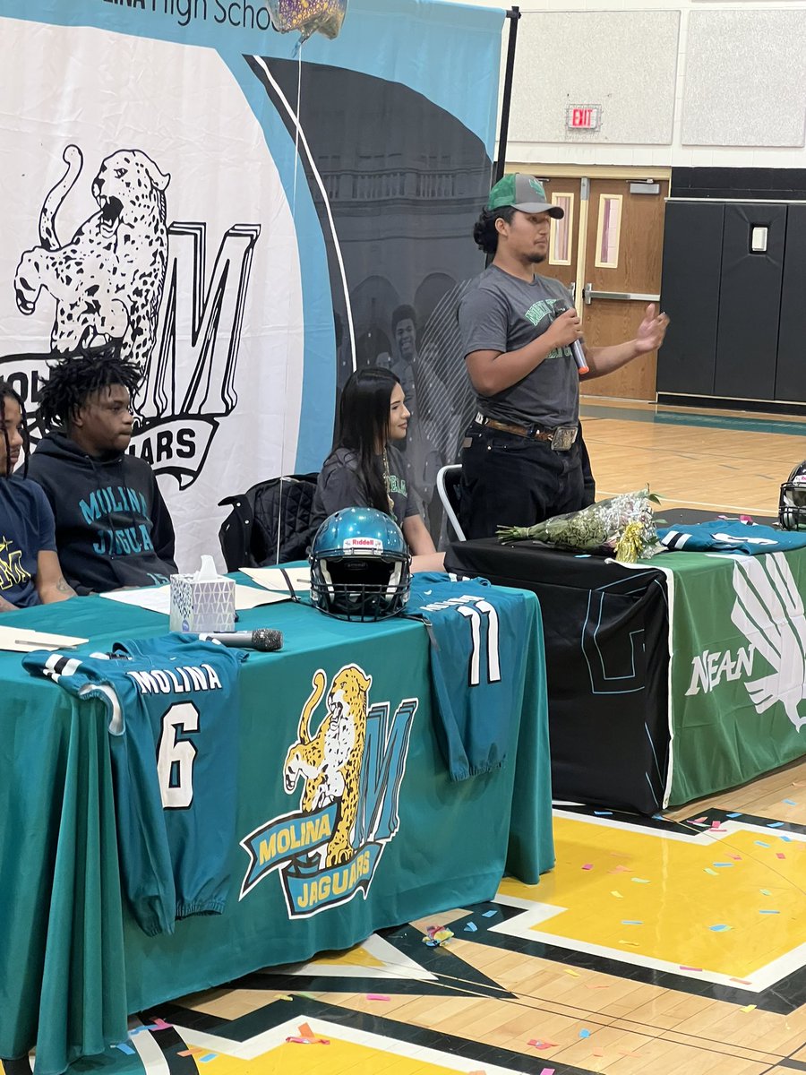 Molina Football (@molinafootball) on Twitter photo Big day for the JAGS 🐆📝✍🏽
Guys given an opportunity to continue their education & athletic careers on the collegiate level
JUICE
ATTITUDE
GROWTH
SUCCESS
<a href="/dallasathletics/">Dallas ISD Athletics</a> <a href="/Coachbru3/">Coachbru</a> <a href="/coach_balderas/">Coach Balderas</a> <a href="/Ms_RiveraDISD/">Daisy Rivera</a> <a href="/MolinaHigh/">Moises E. Molina High School</a> Big day for the JAGS 🐆📝✍🏽
Guys given an opportunity to continue their education & athletic careers on the collegiate level
JUICE
ATTITUDE
GROWTH
SUCCESS
<a href="/dallasathletics/">Dallas ISD Athletics</a> <a href="/Coachbru3/">Coachbru</a> <a href="/coach_balderas/">Coach Balderas</a> <a href="/Ms_RiveraDISD/">Daisy Rivera</a> <a href="/MolinaHigh/">Moises E. Molina High School</a>