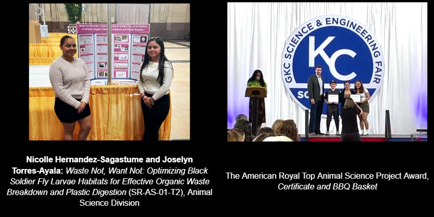 Debbie Cox (@coxvhsci) on Twitter photo Congrats to <a href="/VanhornHS_/">Van Horn High School</a> biomed seniors, Nicolle Hernandez-Sagastume and Joselyn Torres-Ayala, for winning an award during the <a href="/UnionStationKC/">Union Station KC</a> GKC Sci & Engineering Fair ceremony on Sat! Project: "Optimizing Black Soldier Fly Larvae Habitats for Effective Organic Waste Breakdown." Congrats to <a href="/VanhornHS_/">Van Horn High School</a> biomed seniors, Nicolle Hernandez-Sagastume and Joselyn Torres-Ayala, for winning an award during the <a href="/UnionStationKC/">Union Station KC</a> GKC Sci & Engineering Fair ceremony on Sat! Project: "Optimizing Black Soldier Fly Larvae Habitats for Effective Organic Waste Breakdown."