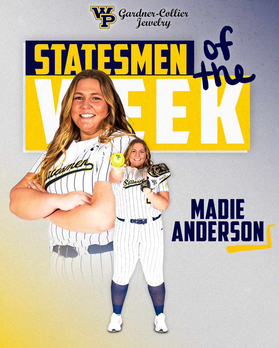 Congrats to baseball player Bradley Soto and Madie Anderson of softball on earning the Statesmen of the Week laurel!