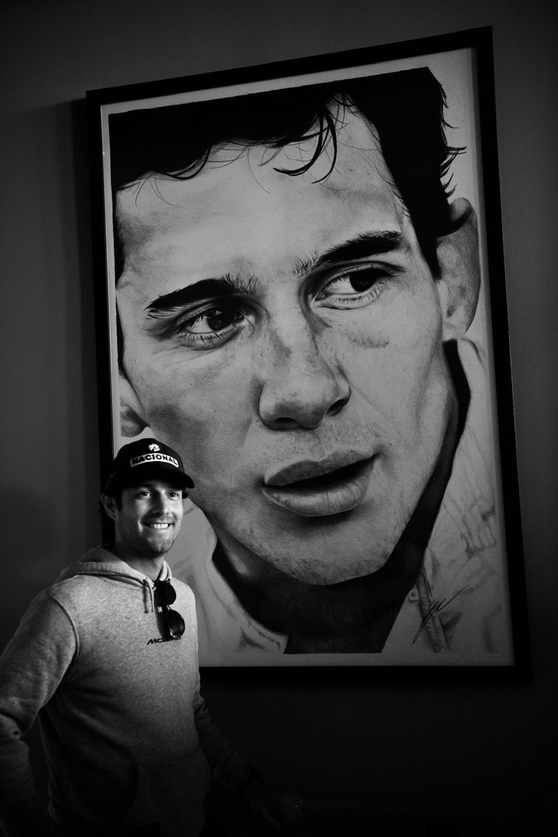 Hope everyone has had a lovely Monday. Here is a throwback to Bruno Senna with my drawing of Ayrton Senna, currently on display at Escapade Silverstone 😊