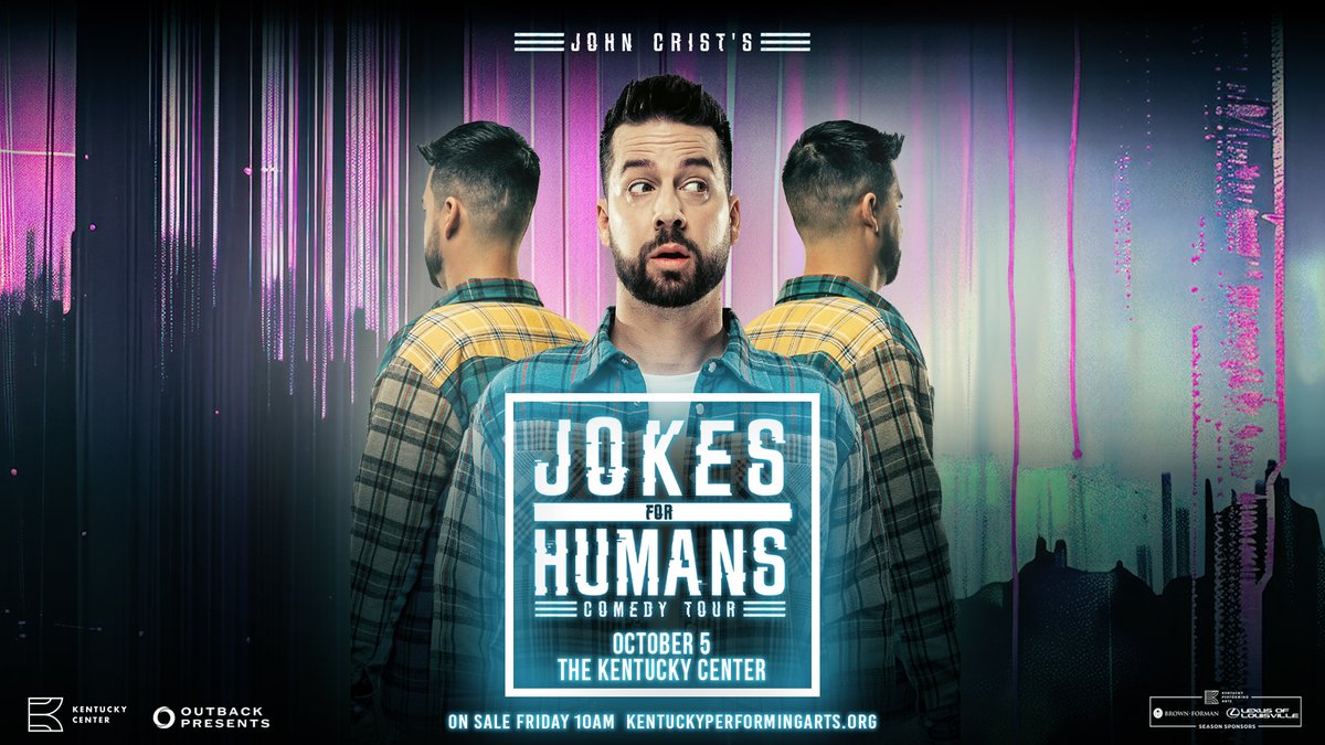 The Kentucky Center (@kyctrarts) on Twitter photo 📢 JUST ANNOUNCED 📢 <a href="/OutbackPresents/">Outback Presents</a> and <a href="/kyperformingart/">Kentucky Performing Arts</a> present <a href="/johnbcrist/">John Crist</a>: Jokes for Humans Comedy Tour with special guest Derrick Stroup LIVE at <a href="/KyCtrArts/">The Kentucky Center</a> October 5! 🎟 Tickets on sale this Friday at 10AM: bit.ly/JohnCristKPA. 📢 JUST ANNOUNCED 📢 <a href="/OutbackPresents/">Outback Presents</a> and <a href="/kyperformingart/">Kentucky Performing Arts</a> present <a href="/johnbcrist/">John Crist</a>: Jokes for Humans Comedy Tour with special guest Derrick Stroup LIVE at <a href="/KyCtrArts/">The Kentucky Center</a> October 5! 🎟 Tickets on sale this Friday at 10AM: bit.ly/JohnCristKPA.