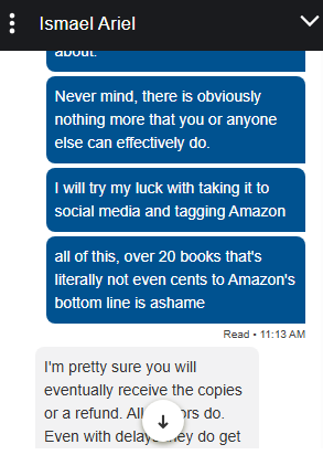 BennyDomino's tweet photo. so @amazon @AmazonKDP I just want to be able to provide my book, I don't want a refund, I want a better structure for authors/artists. I should be able to trust my distributor. Could use a hero right now, ironically  (5/5 posts) https://t.co/1gckPJFL4O