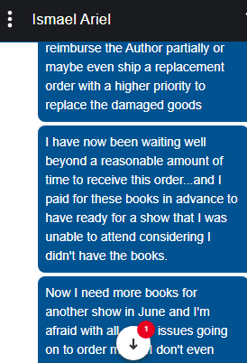 BennyDomino's tweet photo. so @amazon @AmazonKDP still has not delivered the author copies of my book, and this is an excerpt from a conversation that I had with one of their representatives. This was the 4th person that I spoke with.  This is unacceptable. (2/5 posts) https://t.co/q1kLo9BKYR