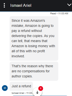 BennyDomino's tweet photo. so @amazon @AmazonKDP still has not delivered the author copies of my book, and this is an excerpt from a conversation that I had with one of their representatives. This was the 4th person that I spoke with.  This is unacceptable. (3/5 posts) https://t.co/xiMibzIx1n