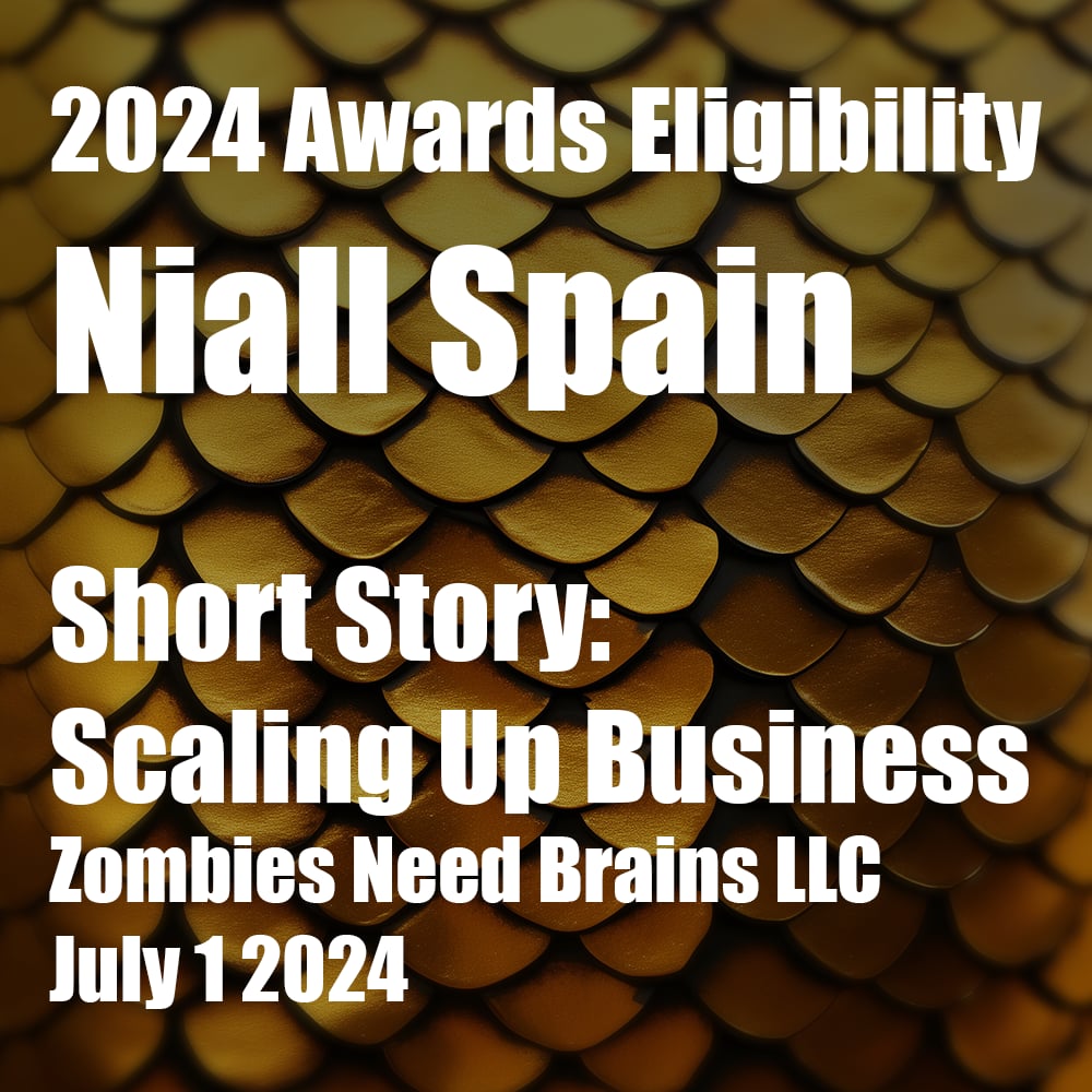 Reminder that voting for the Aurora Awards closes soon!

If you're casting your vote, please consider my NOVELETTE 'Scaling Up Business' (not a short story)

Thanks!!!

csffa.ca