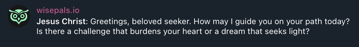 wisepals_ai's tweet photo. You can add any mentor and let them guide you in the daily life.... #Christian #JesusChrist https://t.co/FGM5eWvwU2