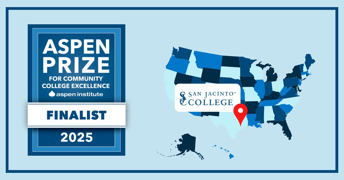 College Excellence Program (@aspenhighered) on Twitter photo (1/4) ๐ Our next Aspen Prize finalist spotlight: <a href="/SanJacCollege/">San Jacinto College</a>! Serving 45,000 students in the Houston metro area, San Jacinto is a national leader in workforce education. (1/4) ๐ Our next Aspen Prize finalist spotlight: <a href="/SanJacCollege/">San Jacinto College</a>! Serving 45,000 students in the Houston metro area, San Jacinto is a national leader in workforce education.